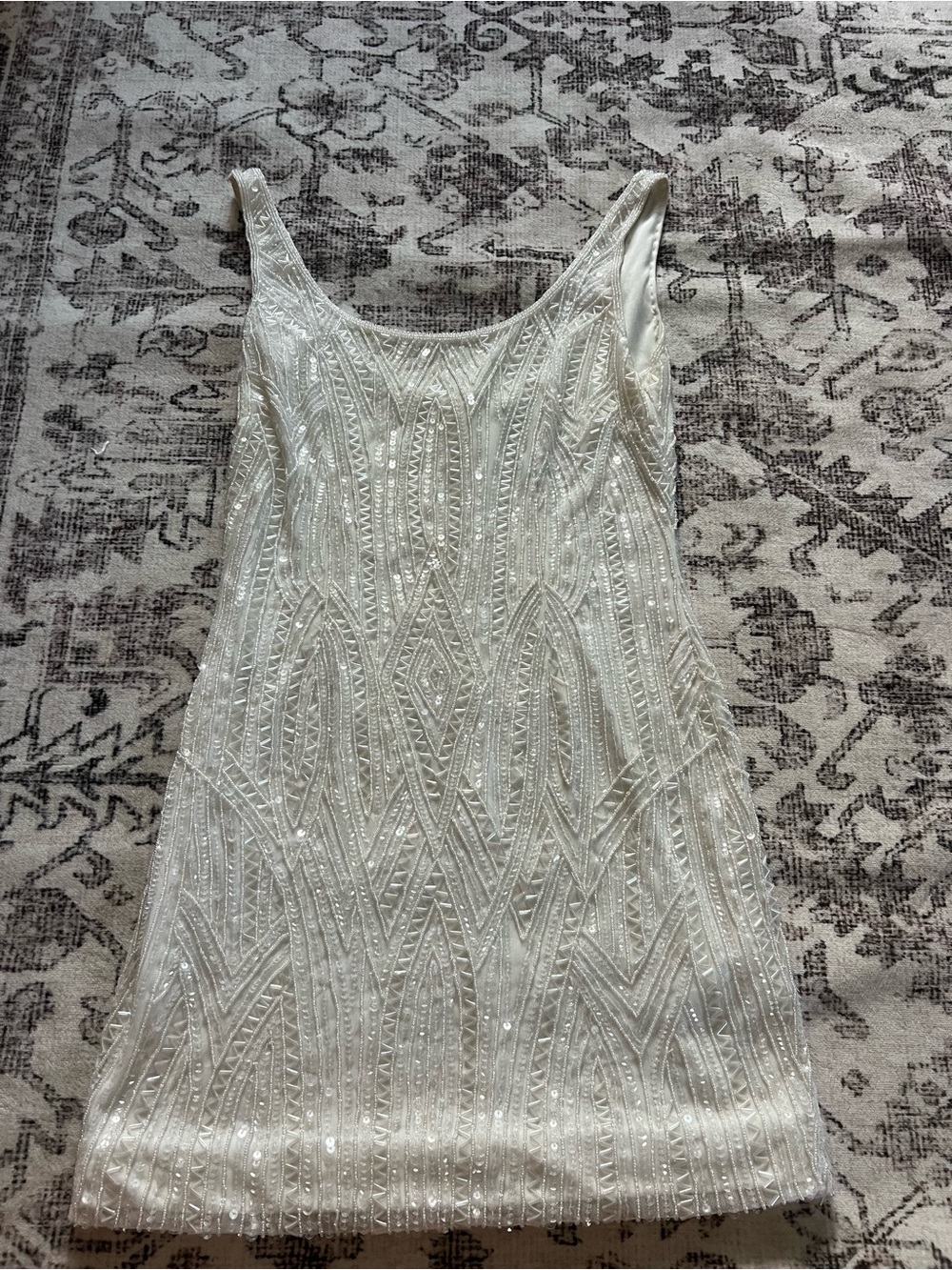 Adrianna Papell Ivory Embellished Evening Dress